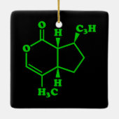 Catnip Nepetalacton Molekulare chemische Formel Keramikornament (Rückseite)