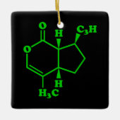 Catnip Nepetalacton Molekulare chemische Formel Keramikornament (Vorderseite)