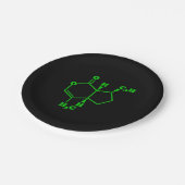 Catnip Nepetalacton Molekulare chemische Formel Pappteller (Schrägansicht)