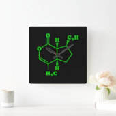 Catnip Nepetalacton Molekulare Chemische Formel Quadratische Wanduhr (Zuhause)