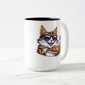 Catnip & Pizza Zweifarbige Tasse (VorderseiteRechts)