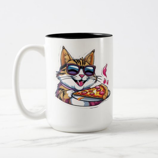 Catnip & Pizza Zweifarbige Tasse (Links)