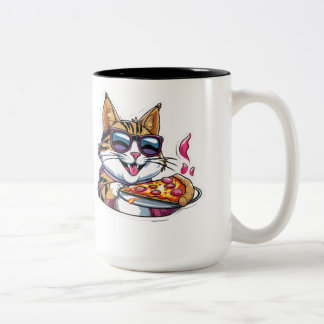 Catnip & Pizza Zweifarbige Tasse