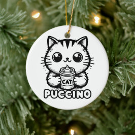 Catpuccino 1 keramik ornament