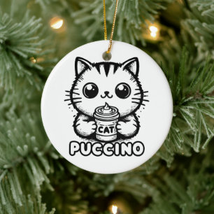 Catpuccino 1 keramik ornament