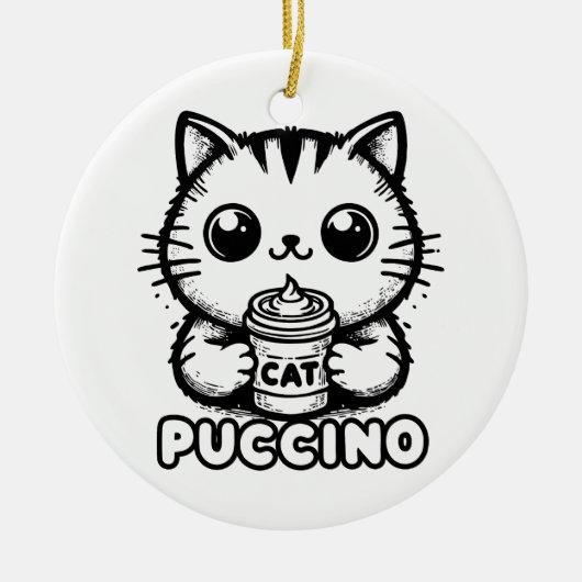 Catpuccino 1 keramik ornament (Vorne)