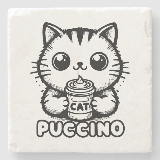 Catpuccino 1 steinuntersetzer (Vorderseite)