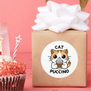 Catpuccino 2 runder aufkleber