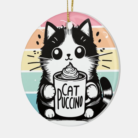 Catpuccino 3 keramik ornament (Links)
