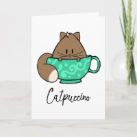 Catpuccino Cartoonkatze und motivierend Zitatkarte