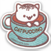 CATPUCCINO CAT bestickt Aufkleber (Vorderseite)