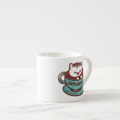 CATPUCCINO CAT bestickter Patch Espresso-Tasse Espressotasse (Vorderseite Rechts)