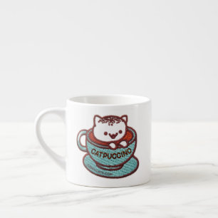 CATPUCCINO CAT bestickter Patch Espresso-Tasse Espressotasse