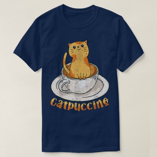 Catpuccino Funny Cat T-Shirt (Design vorne)