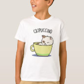 Catpuccino Funny Kitty Cat In Cup Puff T-Shirt (Vorderseite)