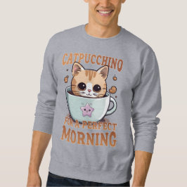 Catpuccino für einen perfekten Kaffee-Cat am Morge Sweatshirt