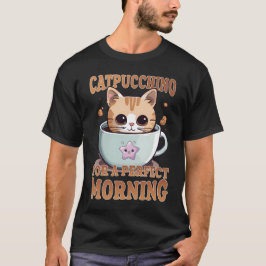 Catpuccino für einen perfekten Kaffee-Cat am Morge T-Shirt
