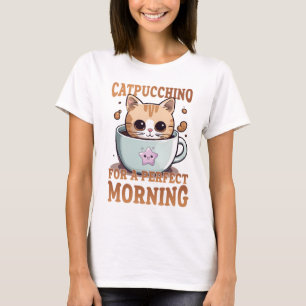 Catpuccino für einen perfekten Kaffee-Cat am Morge T-Shirt