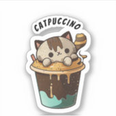 CATPUCCINO Katzenaufkleber Aufkleber (Vorderseite)