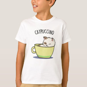 Catpuccino Lustige Katze In Tasse Wortspiel T-Shirt