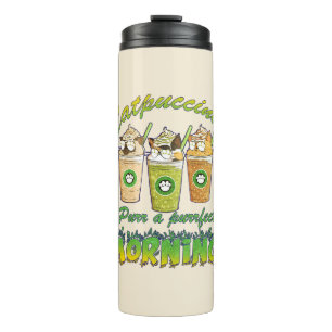 Catpuccino - Purr a Purfect Morning   Niedliche Ka Thermosbecher