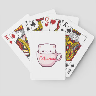 "Catpuccino Süße Katzen Kaffee Spielkarten" Spielkarten