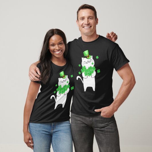 Catricks Day Cat Kleeblatt St Patricks Day Lucky T-Shirt (Unisex)