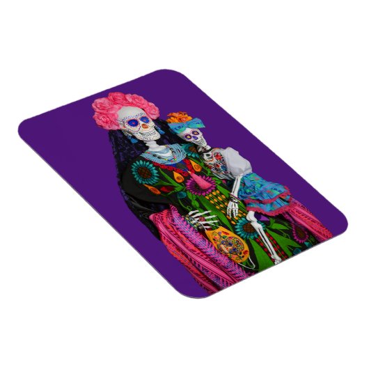 Catrina and Child Day of the Dead Sugar Skull Magnet (Rechte Seite)