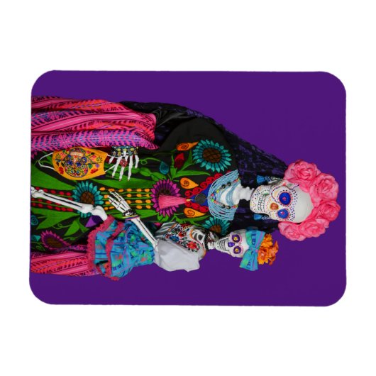 Catrina and Child Day of the Dead Sugar Skull Magnet (Horizontal)