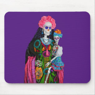 Catrina and Child Day of the Dead Sugar Skull Mousepad