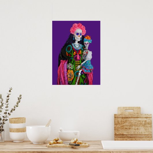 Catrina and Child Day of the Dead Sugar Skull Poster (Küche)