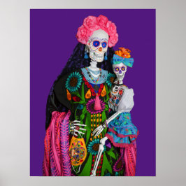 Catrina and Child Day of the Dead Sugar Skull Poster