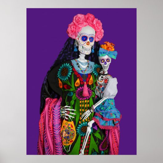 Catrina and Child Day of the Dead Sugar Skull Poster (Vorne)