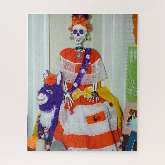 Catrina auf einem Donkey Jigsaw Puzzle (Vertikal)