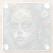 Catrina Azul Glasuntersetzer (Rückseite)