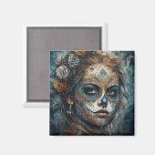 Catrina Azul Magnet (Vorderseite/Rückseite)