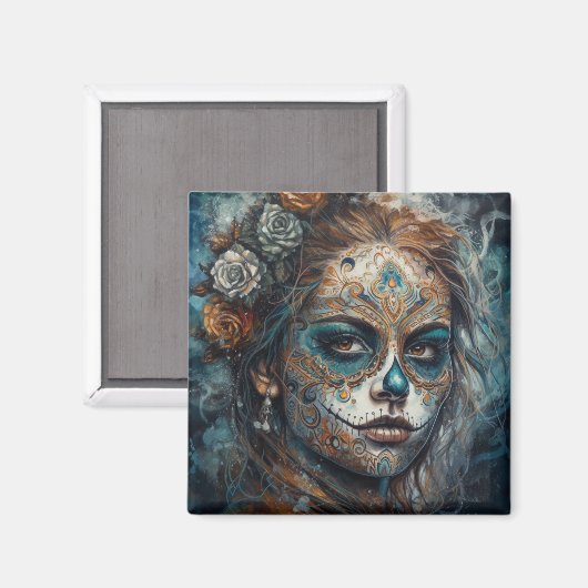 Catrina Azul Magnet (Vorderseite/Rückseite)