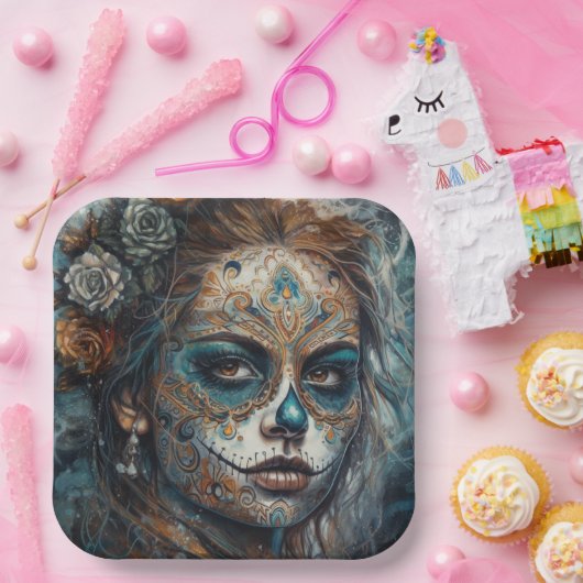 Catrina Azul Pappteller (Party)