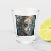 Catrina Azul Schnapsglas (Vorderseite)