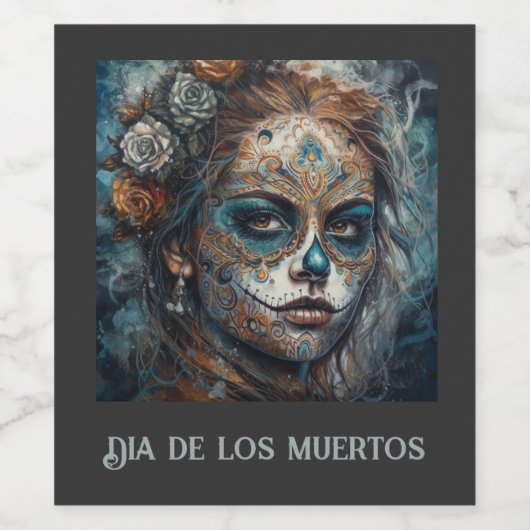 Catrina Azul Weinetikett (Einzelnes Label)