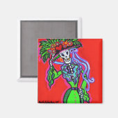 Catrina Corazon Verde Magnet (Vorderseite/Rückseite)