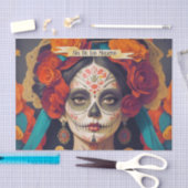 Catrina Day of the Dead 1 Decoupage with text Seidenpapier (Handwerk)