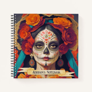 Catrina Day of the Dead 1 mit Text-Notebook Notizblock