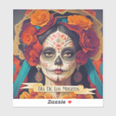 Catrina Day of the Dead 1 with text Aufkleber (Blatt)
