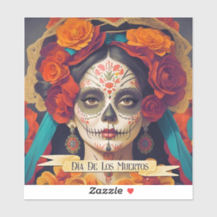 Catrina Day of the Dead 1 with text Aufkleber