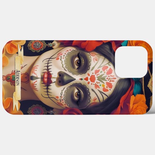 Catrina Day of the Dead 1 with text Case-Mate iPhone Hülle (Rückseite (Horizontal))
