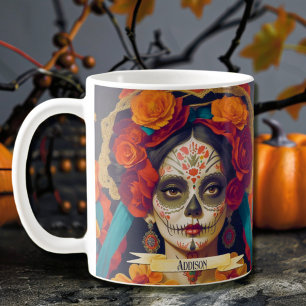 Catrina Day of the Dead 1 with text Kaffeetasse