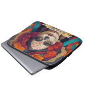 Catrina Day of the Dead 1 with text Laptopschutzhülle (Vorne Knopf)