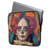Catrina Day of the Dead 1 with text Laptopschutzhülle (Vorderseite Links)