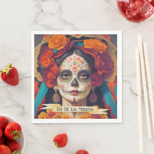Catrina Day of the Dead 1 with text Serviette
